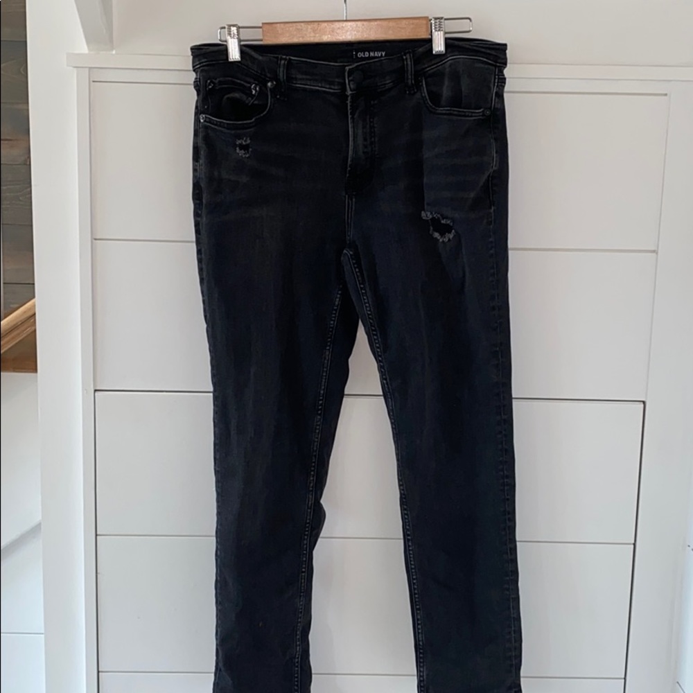 Old Navy Black Lightly Ripped Jeans